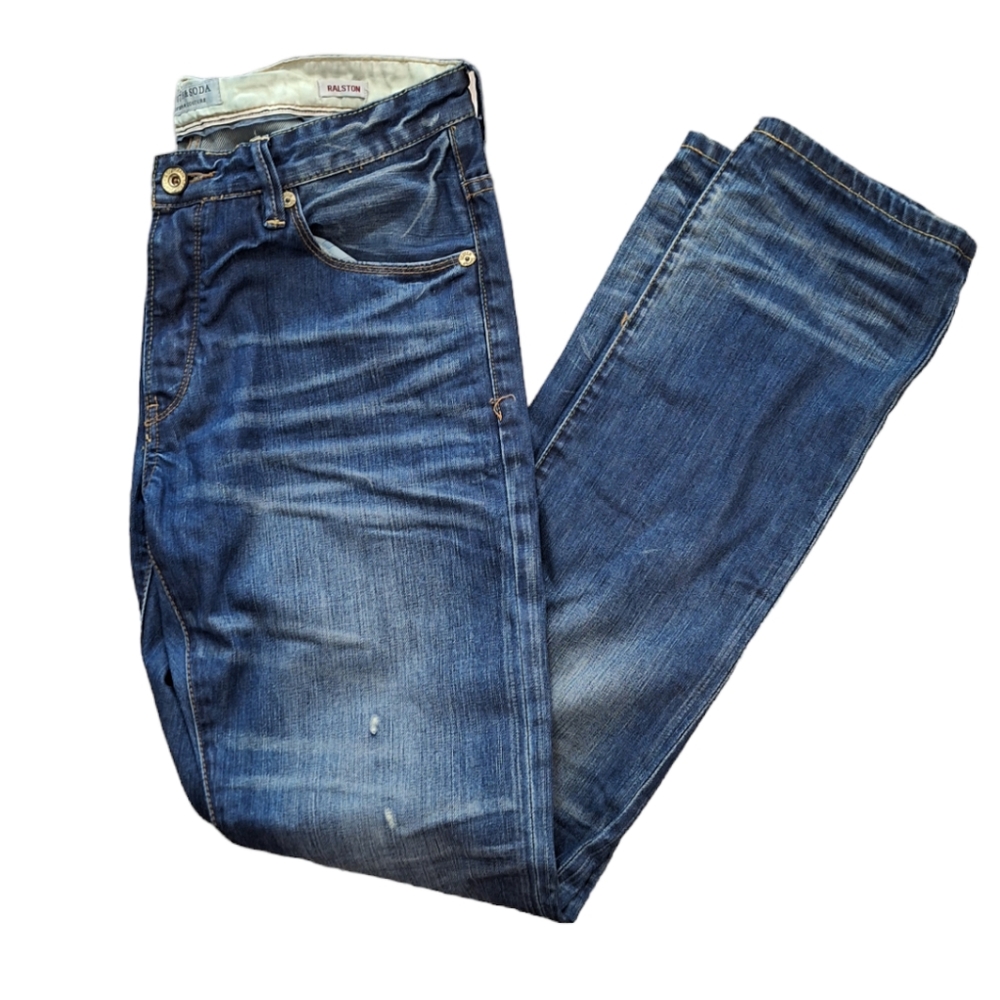 Scotch & Soda Ralston Distressed Button Fly Straight Leg Jeans  34x34